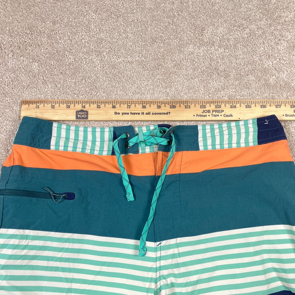 Patagonia Wavefarer Men's 34 Boardshorts Blue Orange Striped 86543 - Picture 4 of 9